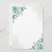 緑エレガントバラフローラウォーター結婚カラー 招待状 (裏面)