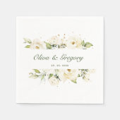 緑エレガントバラ結婚ズ スタンダードカクテルナプキン (正面)