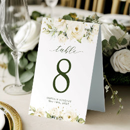 緑エレガントバラ結婚ズ テーブルテントサイン