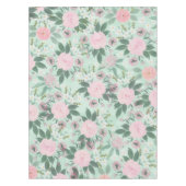 緑エレガントピンクフローラウォーター絵画カラー テーブルクロス (正面)