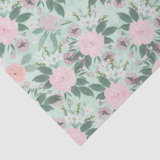 緑エレガントピンクフローラウォーター絵画カラー 薄葉紙 (詳細)