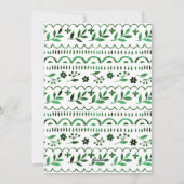 緑エレガントフォーク水彩クリスマスフォト シーズンカード (裏面)