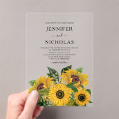 緑エレガントフローラひま結婚わ花 アクリル招待状 (インサイチュ (ポータブル))