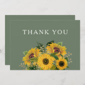 緑エレガントフローラひま結婚わ花 サンキューカード (正面/裏面)