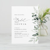 緑エレガントフローラセージ緑ブライダルシャワー 招待状 (スタンド正面)