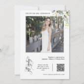 緑エレガントブライダルシャワーQRコード写真 招待状 (裏面)