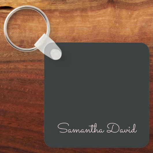 緑エレガントベージュパーソナライズされた キーホルダー (正面)