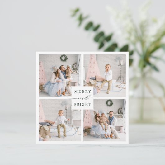 緑エレガントメリーと明るい4枚の写真 シーズンカード (スタンド正面)
