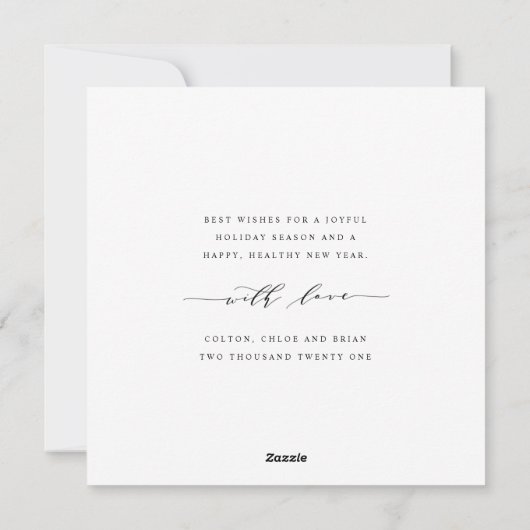 緑エレガントメリーと明るい4枚の写真 シーズンカード (裏面)