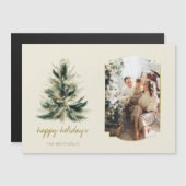 緑エレガントモダンと金ゴールドのクリスマスツリー写真 (正面/裏面)