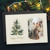 緑エレガントモダンと金ゴールドのクリスマスツリー写真