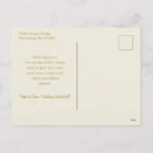 緑エレガントモダンと金ゴールドのクリスマスツリー写真 シーズンポストカード (裏面)