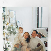 緑エレガントモダンと金ゴールドのクリスマスツリー写真 三つ折りクリスマスカード (内部最初)