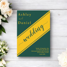 緑エレガントモダンと金ゴールドの繊細結婚さ