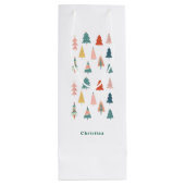 緑エレガントモダンのクリスマスツリーセット ワインギフトバッグ (裏面)