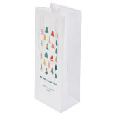 緑エレガントモダンのクリスマスツリーセット ワインギフトバッグ (正面アングル)