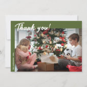 緑エレガントモダンの休日の写真 サンキューカード (正面)