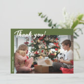 緑エレガントモダンの休日の写真 サンキューカード (スタンド正面)