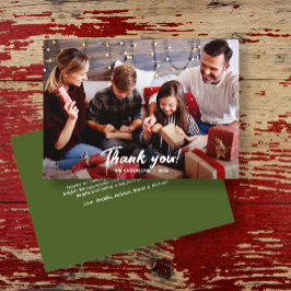 緑エレガントモダンの休日の写真 サンキューカード