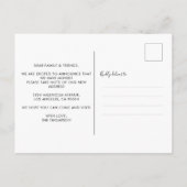 緑エレガントモダンの引っ越しました移動 案内ポストカード (裏面)