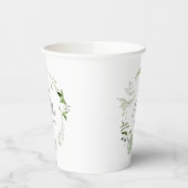 緑エレガントモダンの植物画結婚面 紙コップ (左)