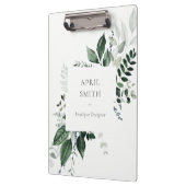 緑エレガントモダンの葉の多い熱帯の葉シダ クリップボード (左)