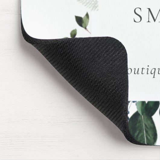 緑エレガントモダンの葉の多い熱帯の葉シダ マウスパッド (コーナー)