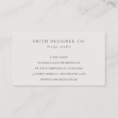 緑エレガントモダンの葉の多い熱帯の葉シダ 名刺 (裏面)