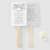 緑エレガントモダン植物図結婚書手 ハンドファン (正面&裏面)