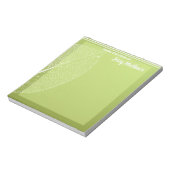 緑エレガントモダン葉水色テンプレート ノートパッド (回転)