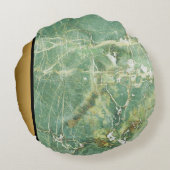 緑エレガントモダン金ゴールド大理石模様 ラウンドクッション (裏面)