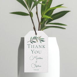 緑エレガントユーカリ結婚ー葉 ギフトタグ