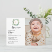 緑エレガントリース正統キリスト教バプテスマ 招待状 (スタンド正面)