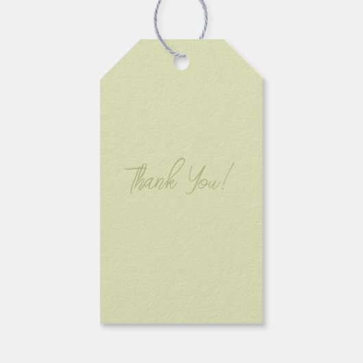 緑エレガントリース水色パーソナライズされた ギフトタグ (裏面)