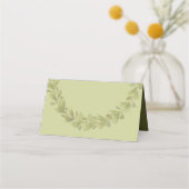 緑エレガントリース水色パーソナライズされた プレイスカード (裏面)