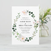緑エレガントリース赤面結婚フローラ 招待状 (スタンド正面)