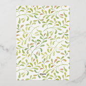 緑エレガントレースのようのスノーフレーク 箔シーズンカード (裏面)