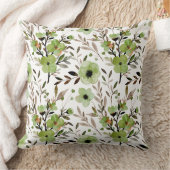 緑エレガントヴィンテージ花柄 クッション (ブランケット)