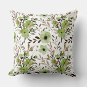 緑エレガントヴィンテージ花柄 クッション (正面)