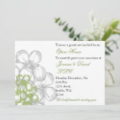 緑エレガント企業のパーティの招待状 招待状 (スタンド正面)