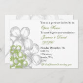 緑エレガント企業のパーティの招待状 招待状 (正面/裏面)