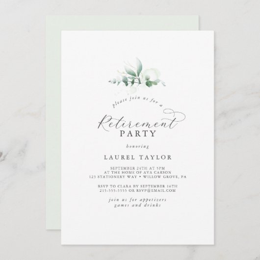 緑エレガント園パーティの招待状 招待状 (正面/裏面)