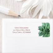 緑エレガント多肉性差出人住所 ラベル (インサイチュ)