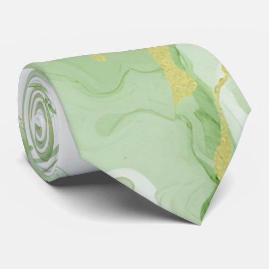 緑エレガント大理石フェイク金ゴールドグリッター効果0 ネクタイ (ロール)