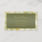 緑エレガント大理石金ゴールド（紋章の）フラ・ダ・リ 名刺 (裏面)