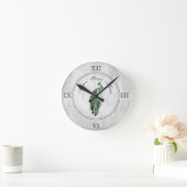 緑エレガント孔雀アクリル壁時計 ラウンド壁時計 (ホーム)