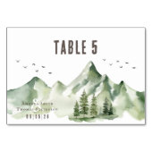 緑エレガント山風景表カード テーブルナンバー (裏面)