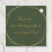 緑エレガント幾何学枠パーソナライズされた フェイバータグ (裏面)