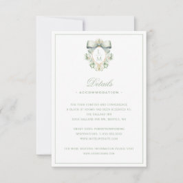 緑エレガント弓詳細エンクロージャカード付きクレスト サンキューカード