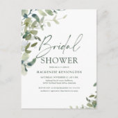 緑エレガント手書きスクリプトブライダルシャワー インビテーションポストカード (正面)